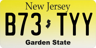 NJ license plate B73TYY
