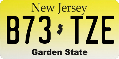 NJ license plate B73TZE