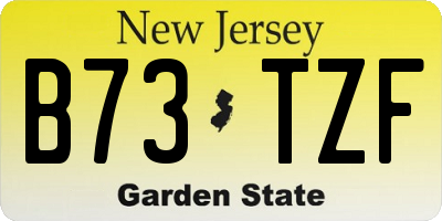 NJ license plate B73TZF