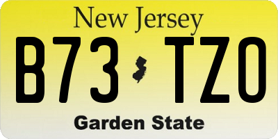 NJ license plate B73TZO