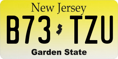 NJ license plate B73TZU