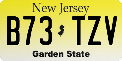 NJ license plate B73TZV