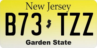 NJ license plate B73TZZ