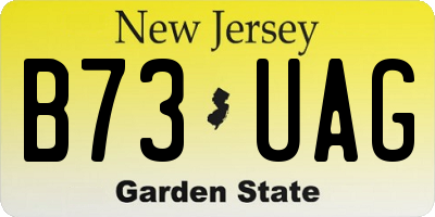 NJ license plate B73UAG