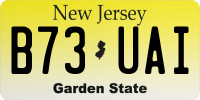 NJ license plate B73UAI