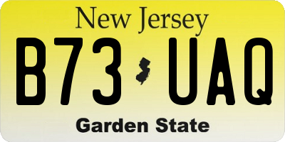 NJ license plate B73UAQ