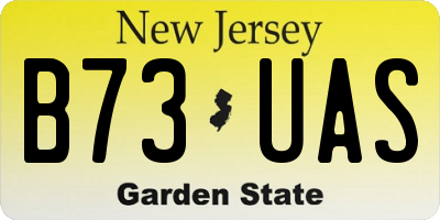 NJ license plate B73UAS