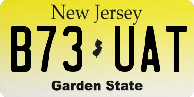 NJ license plate B73UAT