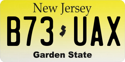 NJ license plate B73UAX