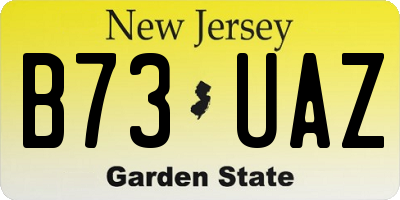NJ license plate B73UAZ