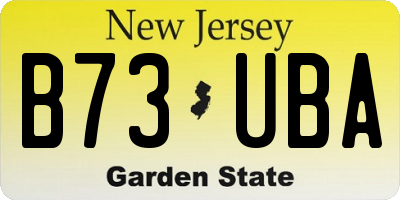 NJ license plate B73UBA