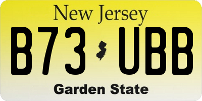 NJ license plate B73UBB