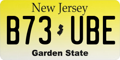 NJ license plate B73UBE