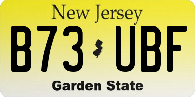 NJ license plate B73UBF