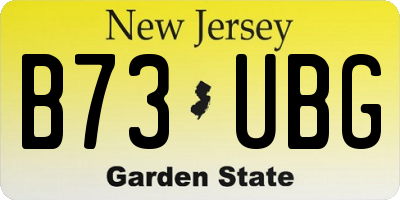 NJ license plate B73UBG