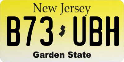 NJ license plate B73UBH