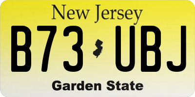 NJ license plate B73UBJ
