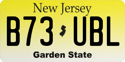 NJ license plate B73UBL