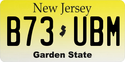 NJ license plate B73UBM