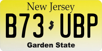 NJ license plate B73UBP