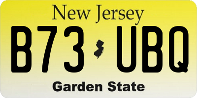 NJ license plate B73UBQ