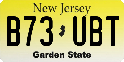 NJ license plate B73UBT