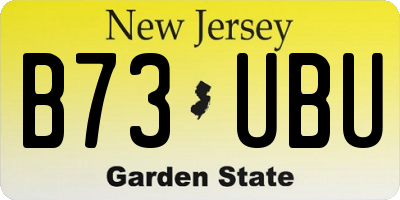 NJ license plate B73UBU