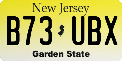 NJ license plate B73UBX