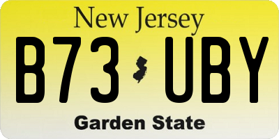 NJ license plate B73UBY