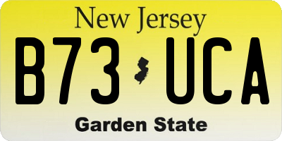 NJ license plate B73UCA