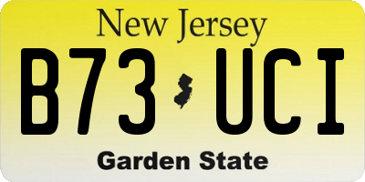 NJ license plate B73UCI
