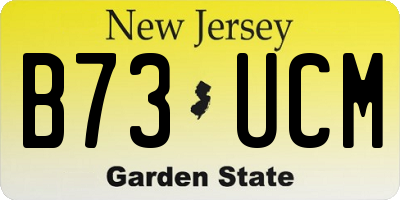 NJ license plate B73UCM