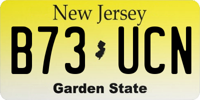 NJ license plate B73UCN