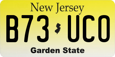 NJ license plate B73UCO