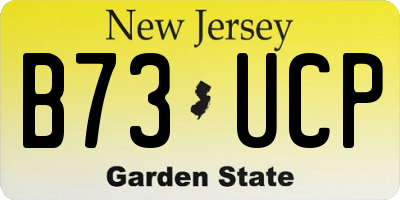 NJ license plate B73UCP