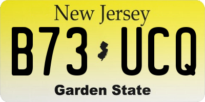 NJ license plate B73UCQ