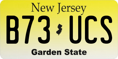 NJ license plate B73UCS