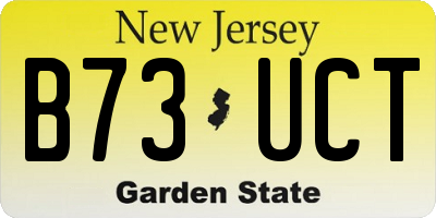 NJ license plate B73UCT