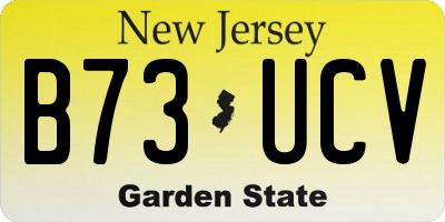 NJ license plate B73UCV