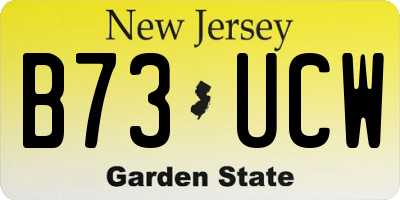 NJ license plate B73UCW