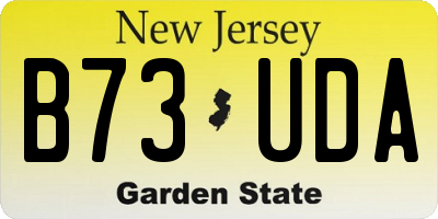 NJ license plate B73UDA