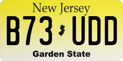 NJ license plate B73UDD
