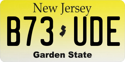 NJ license plate B73UDE