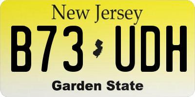 NJ license plate B73UDH