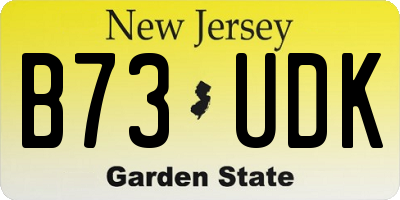 NJ license plate B73UDK