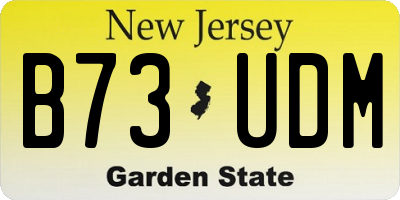 NJ license plate B73UDM