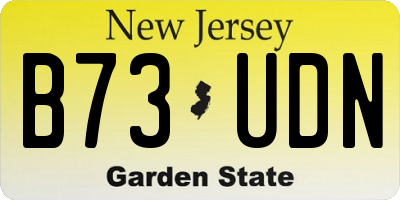 NJ license plate B73UDN