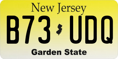 NJ license plate B73UDQ