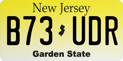 NJ license plate B73UDR