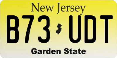 NJ license plate B73UDT